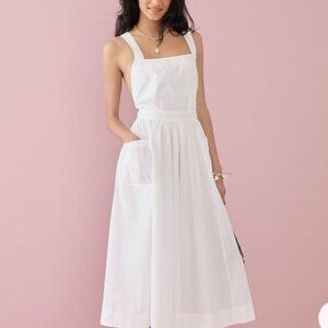 White convertible J.Crew apron dress. New with tags. Size 12. Poplin.
